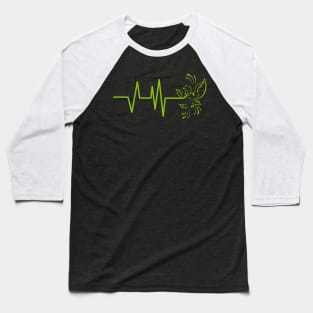 Green Heartbeat Ends In Plants - Vegetarism - Go Vegan Baseball T-Shirt